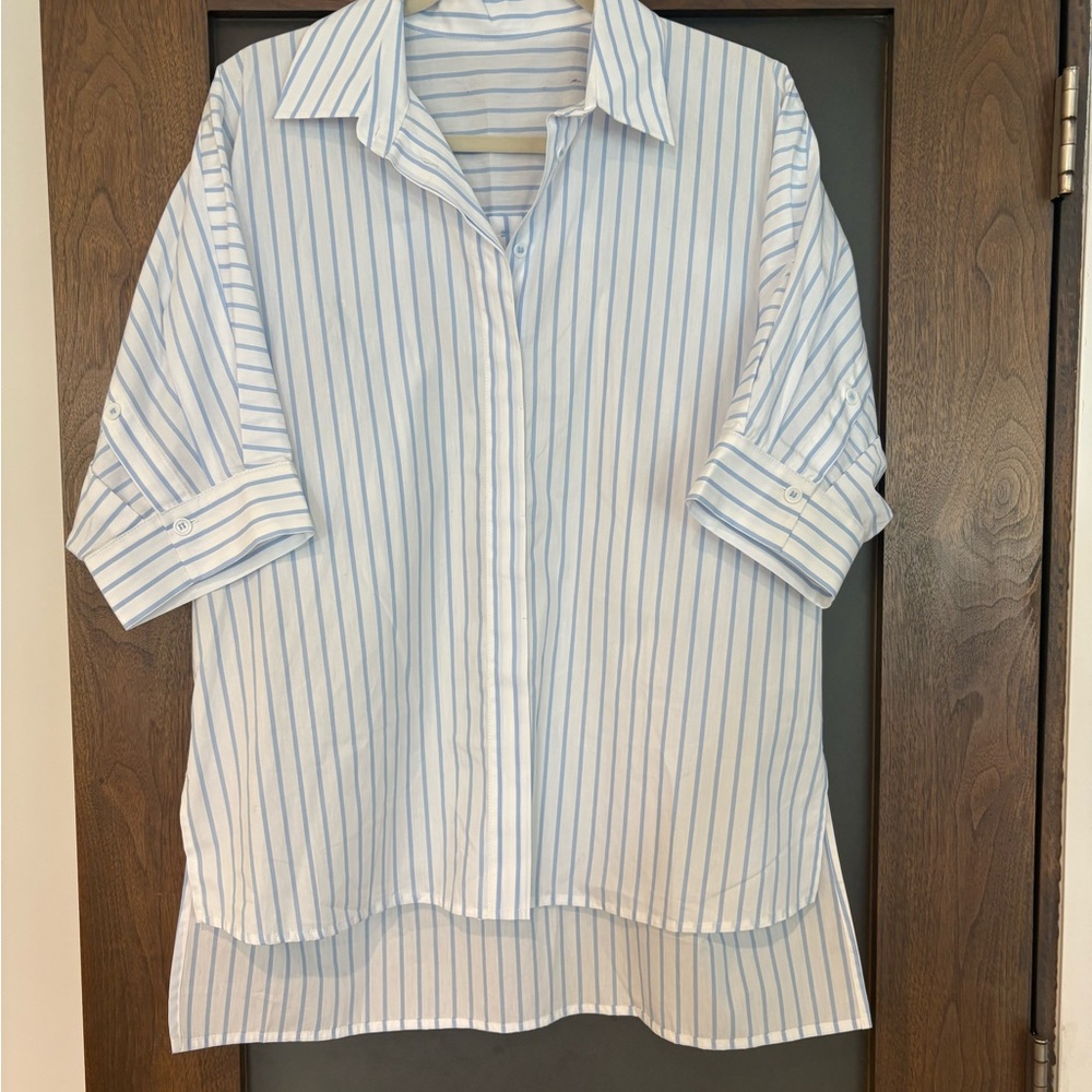 THEO Echo Back Button Shirt